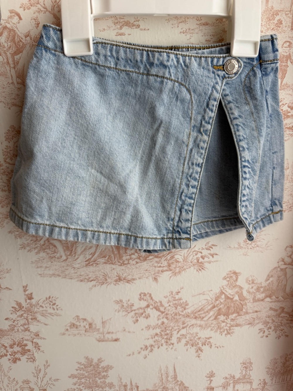 Zara Kids Light Blue Denim Skort Waistband Detail Size 3t